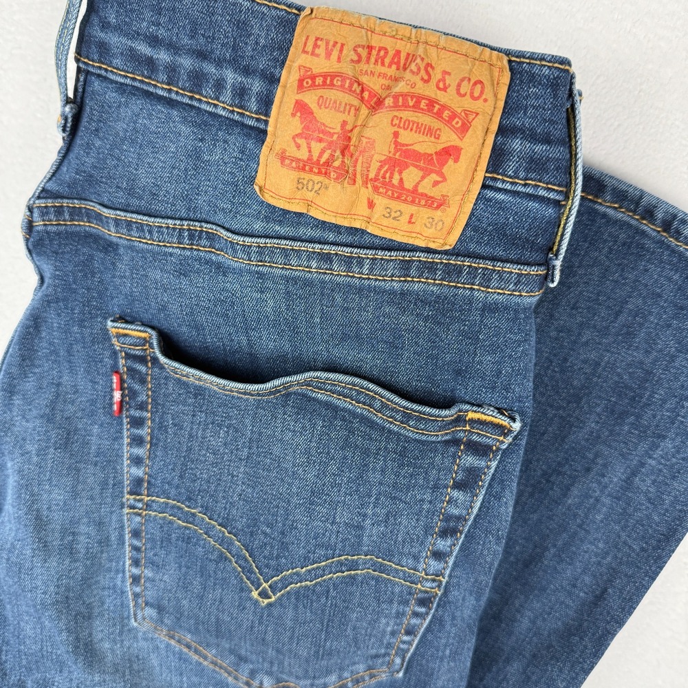 Levi's 502 Taper Fit‎ Jeans Mens 31x28 Medium Wash Blue Denim Casual